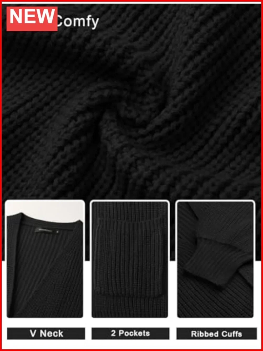 Oversized Chunky Lantern Sleeve Open Front Cardigan Sweater